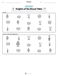 Knights of the Round Table printable worksheet preview