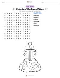 Knights of the Round Table printable worksheet preview