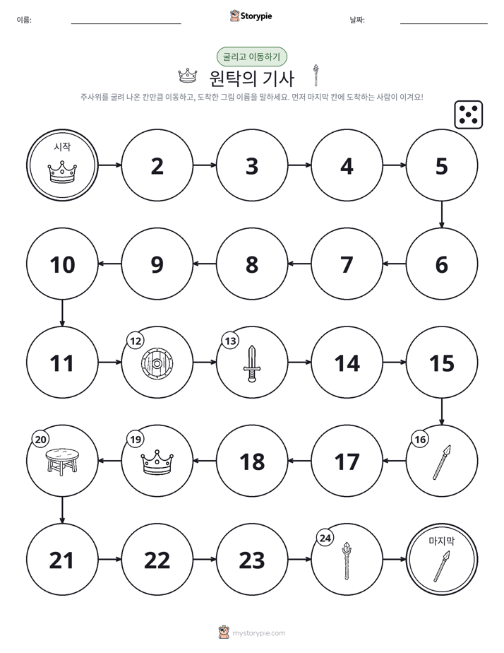 주사위 굴리고 이동하기 게임