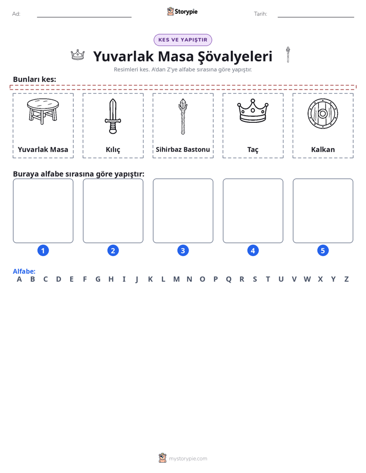 Kes & Yapıştır Alfabe