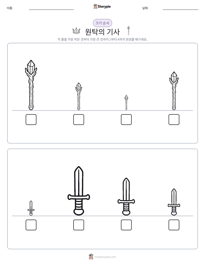 크기 순서