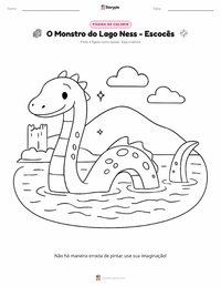 Página de colorir O Monstro do Lago Ness - Escocês para crianças
