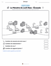 Aperçu de la feuille de travail imprimable Le Monstre du Loch Ness - Écossais