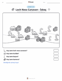 Loch Ness Canavarı - İskoç yazdırılabilir çalışma sayfası önizlemesi