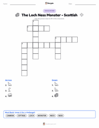 The Loch Ness Monster - Scottish printable worksheet preview