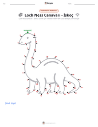 Loch Ness Canavarı - İskoç yazdırılabilir çalışma sayfası önizlemesi