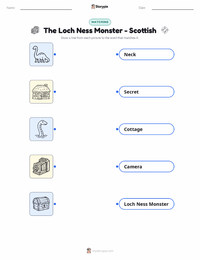 The Loch Ness Monster - Scottish printable worksheet for kids