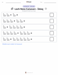 Loch Ness Canavarı - İskoç yazdırılabilir çalışma sayfası önizlemesi