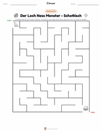 Das Ungeheuer von Loch Ness - Schottisch druckbare Arbeitsblatt Vorschau
