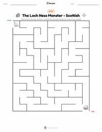 The Loch Ness Monster - Scottish printable worksheet preview