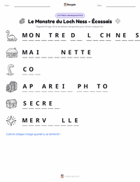 Aperçu de la feuille de travail imprimable Le Monstre du Loch Ness - Écossais