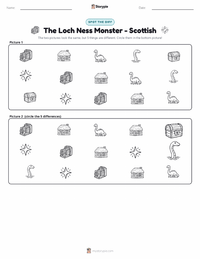 The Loch Ness Monster - Scottish printable worksheet preview
