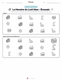 Aperçu de la feuille de travail imprimable Le Monstre du Loch Ness - Écossais