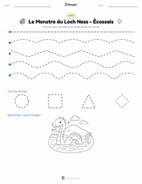 Aperçu de la feuille de travail imprimable Le Monstre du Loch Ness - Écossais