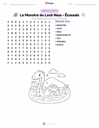 Aperçu de la feuille de travail imprimable Le Monstre du Loch Ness - Écossais
