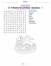 Anteprima della scheda stampabile di Il Mostro di Loch Ness - Scozzese