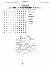 Het Monster van Loch Ness - Schots afdrukbare werkblad voorbeeld