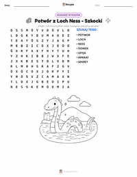 Podgląd drukowalnego arkusza ćwiczeń Potwór z Loch Ness - Szkocki