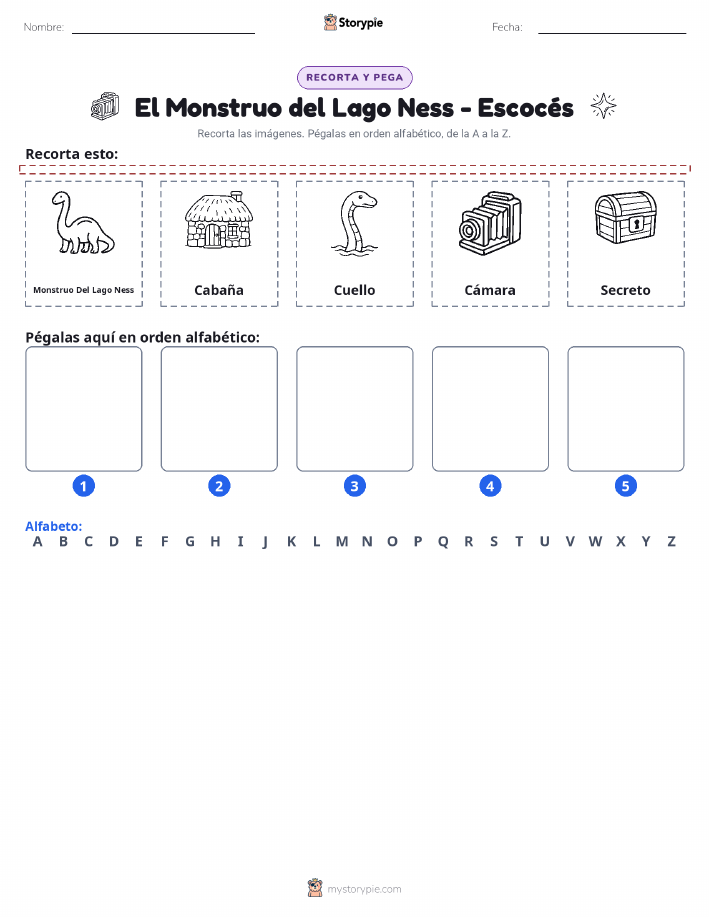 Cortar y Pegar el Alfabeto