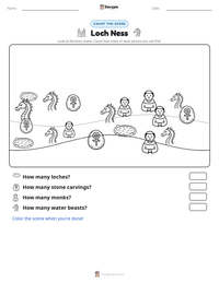 Loch Ness printable worksheet preview