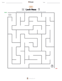 Loch Ness printable worksheet preview