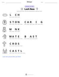 Loch Ness printable worksheet preview