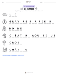 Aperçu de la feuille de travail imprimable Loch Ness