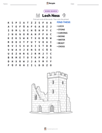 Loch Ness printable worksheet preview