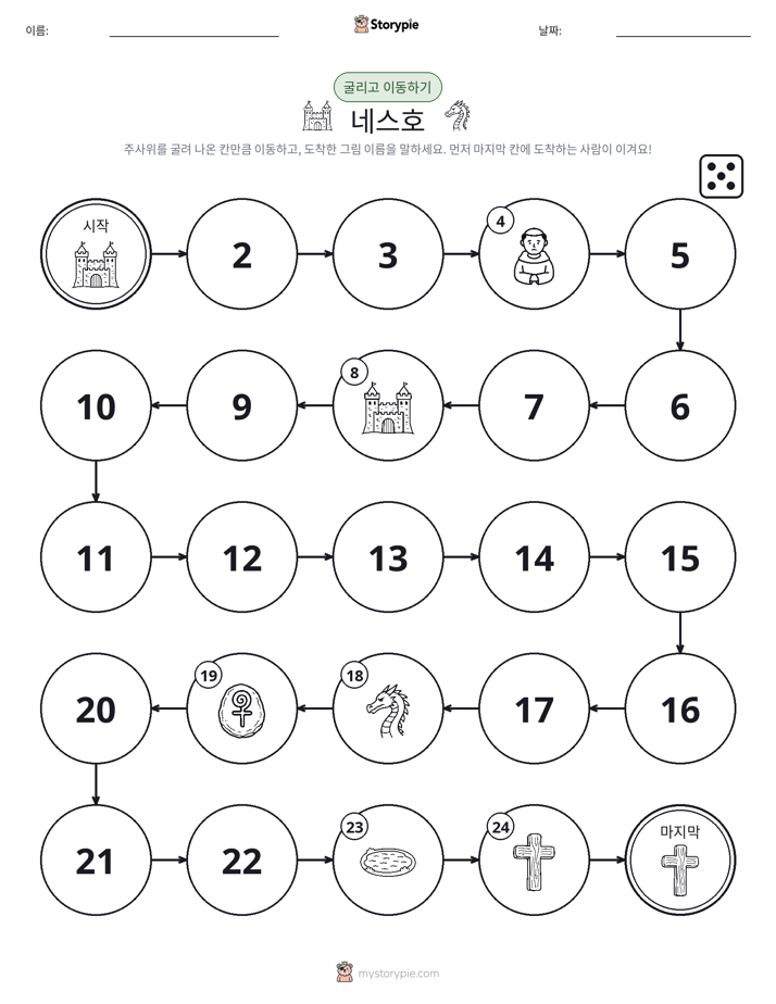 주사위 굴리고 이동하기 게임
