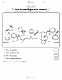 Der Rattenfänger von Hameln - Deutsch druckbare Arbeitsblatt Vorschau