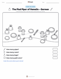 The Pied Piper of Hamelin - German printable worksheet preview