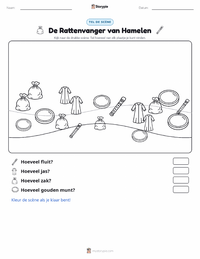 De Rattenvanger van Hamelen - Duits afdrukbare werkblad voorbeeld