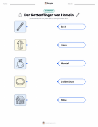 Der Rattenfänger von Hameln - Deutsch druckbare Arbeitsblatt für Kinder