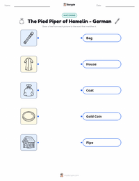 The Pied Piper of Hamelin - German printable worksheet preview