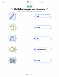 De Rattenvanger van Hamelen - Duits afdrukbare werkblad voor kinderen