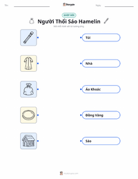 Tài liệu in sẵn Người thổi sáo thành Hamelin - Đức cho trẻ em
