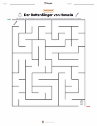Der Rattenfänger von Hameln - Deutsch druckbare Arbeitsblatt Vorschau