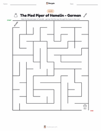The Pied Piper of Hamelin - German printable worksheet preview