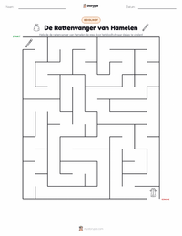 De Rattenvanger van Hamelen - Duits afdrukbare werkblad voorbeeld