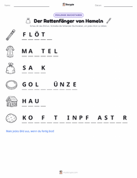 Der Rattenfänger von Hameln - Deutsch druckbare Arbeitsblatt Vorschau