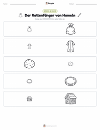 Der Rattenfänger von Hameln - Deutsch druckbare Arbeitsblatt Vorschau