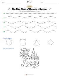 The Pied Piper of Hamelin - German printable worksheet preview