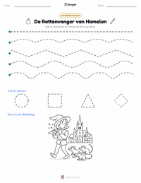 De Rattenvanger van Hamelen - Duits afdrukbare werkblad voorbeeld