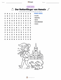 Der Rattenfänger von Hameln - Deutsch druckbare Arbeitsblatt Vorschau