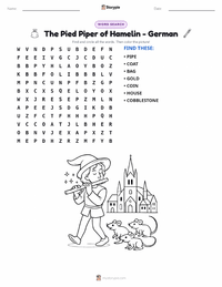 The Pied Piper of Hamelin - German printable worksheet preview