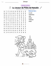 Aperçu de la feuille de travail imprimable Le Joueur de flûte de Hamelin - Allemand