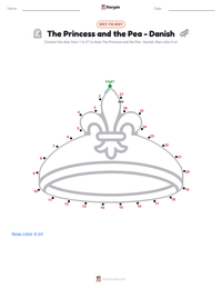 The Princess and the Pea - Danish printable worksheet preview