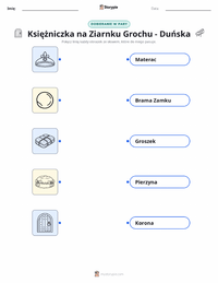 Drukowalny arkusz ćwiczeń Księżniczka na ziarnku grochu - duńska dla dzieci