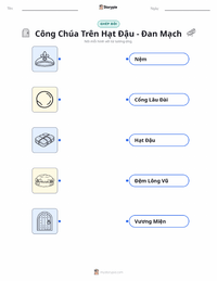 Tài liệu in sẵn Nàng công chúa và hạt đậu - Đan Mạch cho trẻ em