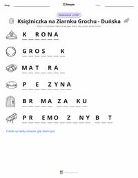 Podgląd drukowalnego arkusza ćwiczeń Księżniczka na ziarnku grochu - duńska